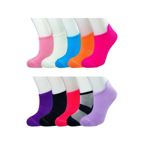 12 Adet Neon Parlak Renk Yumuşak Kadın Bilek Çorap ürün görseli