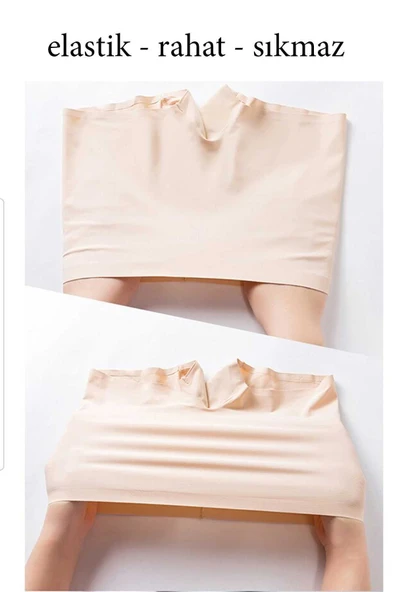 4 Adet Kadın Dikişsiz Görünmez İz Yapmaz Mini Şort Boxer Beyaz Ten - Resim 8