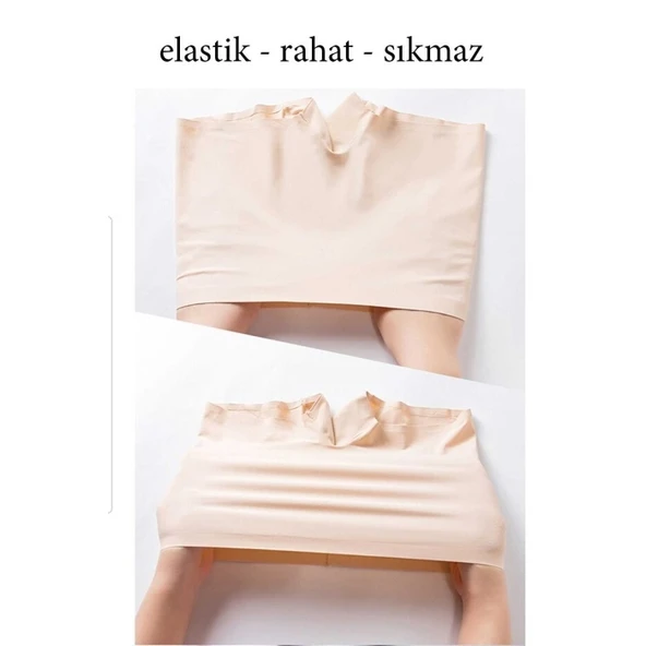 6 Adet Kadın Dikişsiz Görünmez İz Yapmaz Mini Şort Boxer Siyah Beyaz Ten - Resim 5