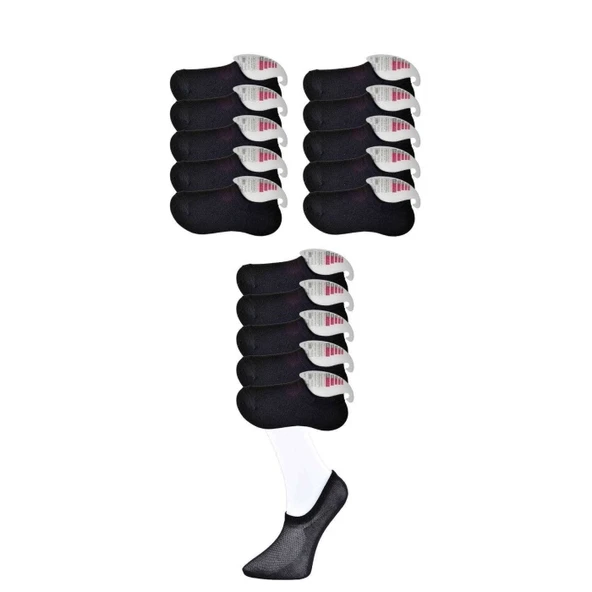 Siyah Kadın Görünmez Çorap 15 çift ürün görseli
