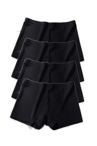 4 Adet Kadın Dikişsiz Görünmez İz Yapmaz Mini Şort Boxer Siyah - Resim 2