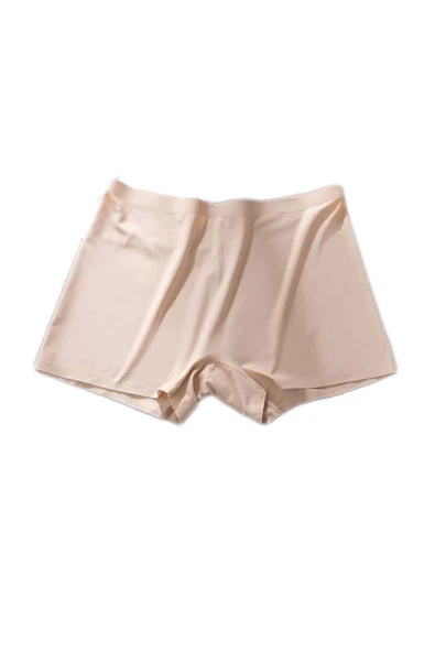 Kadın Dikişsiz Görünmez İz Yapmaz Mini Şort Boxer Ten - Resim 2