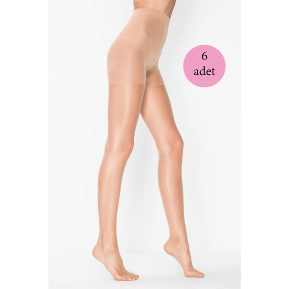 6 Adet Kadın Super İnce Mat 15 Den Külotlu Çorap Ten ürün görseli