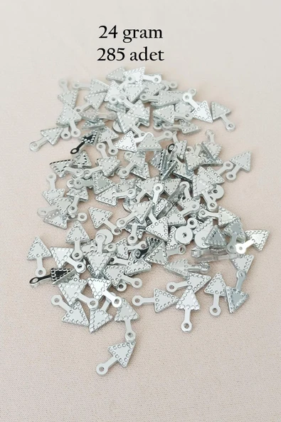 Oya Abiye Bileklik Kolye Pleksi Metalik Plastik Pul Gümüş Renk 24 gram 285 adet - BNC565