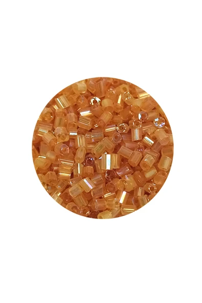 Kesme Cam Boncuk 2mm - 60 Gram - Şeffaf Altın - BNC366 - Resim 2