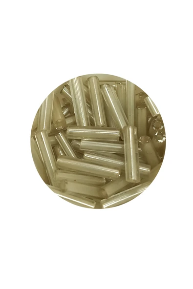 Uzun Boru Kesme Boncuk Çap 2mm Uzunluk 10 mm - 60 Gram - Şeffaf Bej - BNC276 - Resim 2