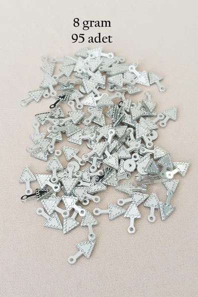Oya Abiye Bileklik Kolye Pleksi Metalik Plastik Pul Gümüş Renk 8 gram 95 adet - BNC505 ürün görseli