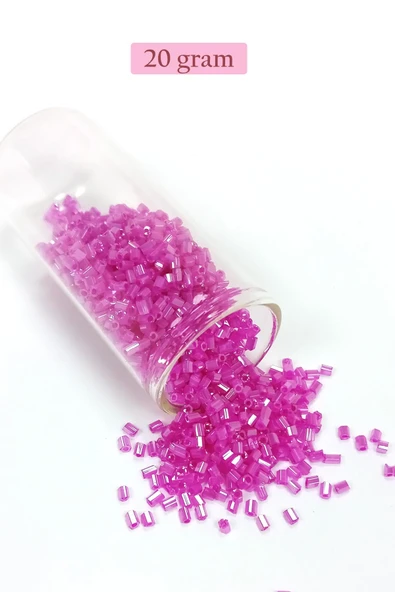 Kesme Cam Boncuk 2mm - 20 Gram - Şeffaf Fuşya -BNC315 ürün görseli