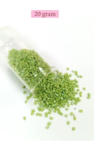 Kesme Cam Boncuk 2mm - 20 Gram - Yeşil -BNC325 ürün görseli