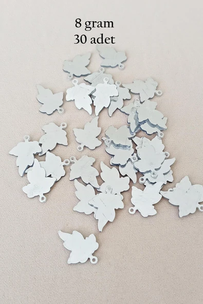 Oya Abiye Bileklik Kolye Pleksi Metalik Plastik Pul Gümüş Renk 8 gram 30 adet - BNC532 ürün görseli