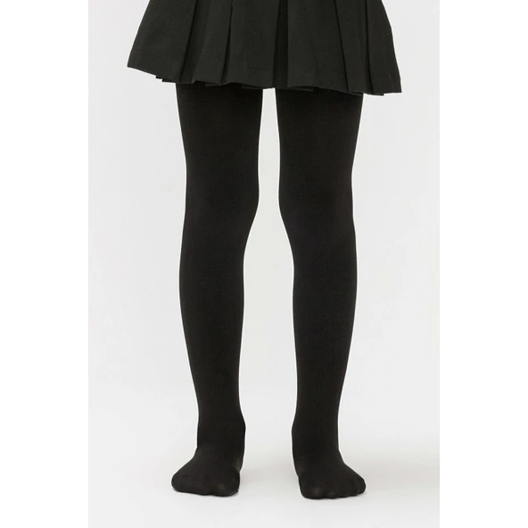 Kız Çocuk Pamuklu Külotlu Çorap Siyah ürün görseli