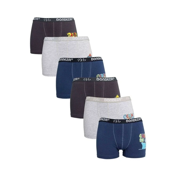 6 adet Düz Baskılı Erkek Çocuk Boxer 506 ürün görseli 1