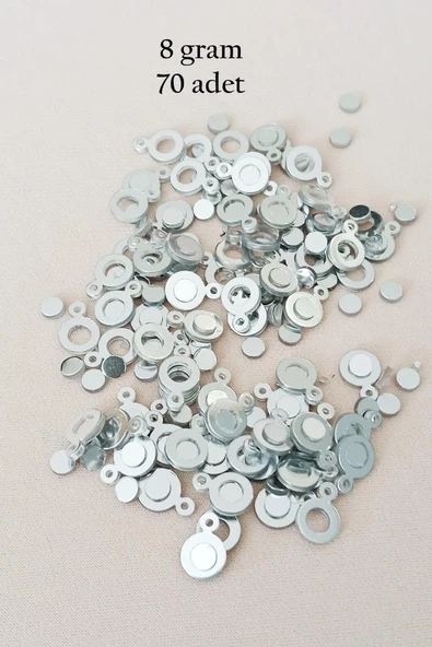 Oya Abiye Bileklik Kolye Pleksi Metalik Plastik Pul Gümüş Renk 8 gram 70 adet - BNC510
