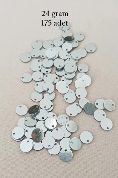Oya Abiye Bileklik Kolye Pleksi Metalik Plastik Pul Gümüş Renk 24 gram 255 adet - BNC583 ürün görseli