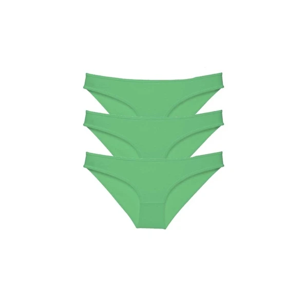 3 adet Süper Eko Set Likralı Kadın Slip Külot Yeşil ürün görseli