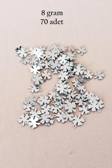 Oya Abiye Bileklik Kolye Pleksi Metalik Plastik Pul Gümüş Renk 8 gram 70 adet - BNC502 ürün görseli