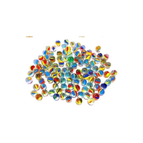 100 Adet Karışık Renk Cam Misket Bilye Oyuncak Cam Bilya Gülle - Resim 5