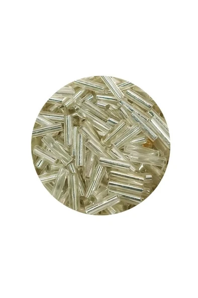 Uzun Boru Kesme Boncuk Çap 2mm Uzunluk 10 mm - 60 Gram - Gümüş - BNC271 - Resim 2