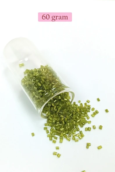 Kesme Cam Boncuk 2mm - 60 Gram - Şeffaf Çimen Yeşili - BNC393 ürün görseli