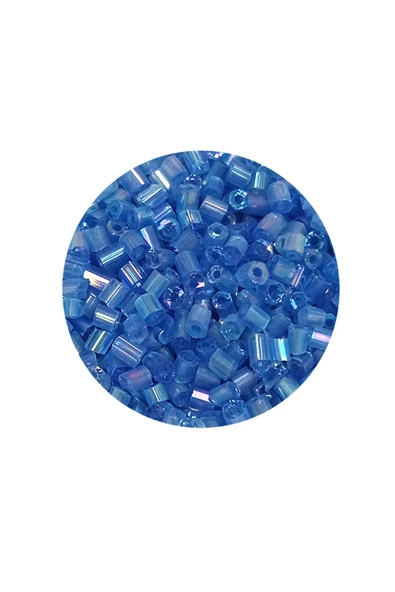 Kesme Cam Boncuk 2mm - 60 Gram - Şeffaf Mavi - BNC374 - Resim 2