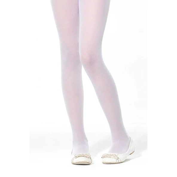 6 Adet Opak Külotlu Çocuk Çorabı 40 denye Beyaz - Resim 2