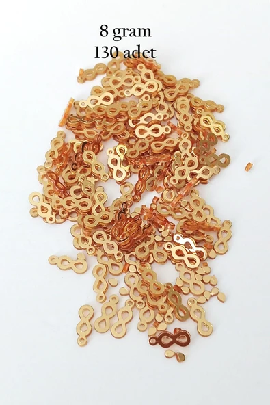 Oya Abiye Bileklik Kolye Pleksi Metalik Plastik Pul Altın Renk 8 gram 130 adet - BNC487 ürün görseli