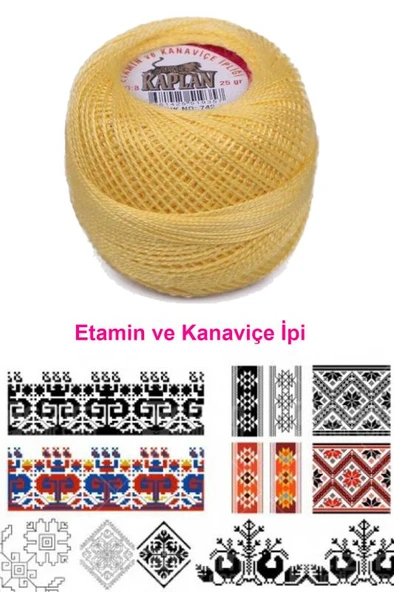 Kaplan Etamin Ve Kanaviçe İpi 8 No Kod/Renk: 742 - Royaleks - Resim 2