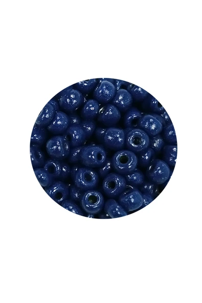 Dökme Cam Kum Boncuk Büyük Boy (6/0) 4 mm - 20 Gram - Koyu Mavi - BNC78 - Resim 2