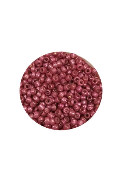 Dökme Cam Kum Boncuk (11/0) 2 mm - 60 Gram - Koyu Pembe - BNC046 - Resim 2