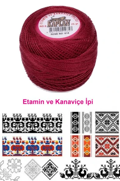 Kaplan Etamin Ve Kanaviçe İpi 8 No Kod/Renk: 818 - Royaleks - Resim 2