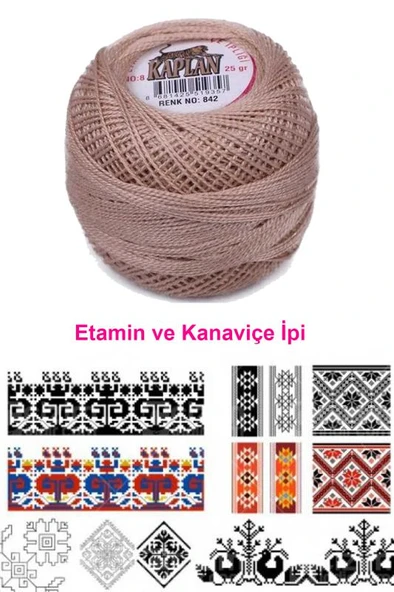 Kaplan Etamin Ve Kanaviçe İpi 8 No Kod/Renk: 842 - Royaleks - Resim 2