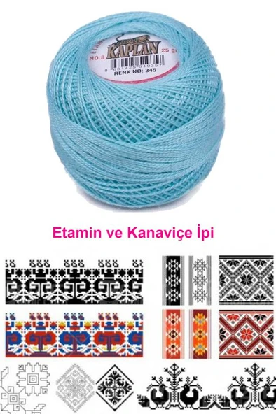 Kaplan Etamin Ve Kanaviçe İpi 8 No Kod/Renk: 345 - Royaleks - Resim 2