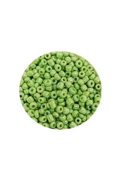 Dökme Cam Kum Boncuk (11/0) 2 mm - 60 Gram - Açık Yeşil - BNC038 - Resim 2
