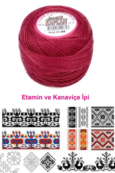 Kaplan Etamin Ve Kanaviçe İpi 8 No Kod/Renk: 816 - Royaleks - Resim 2