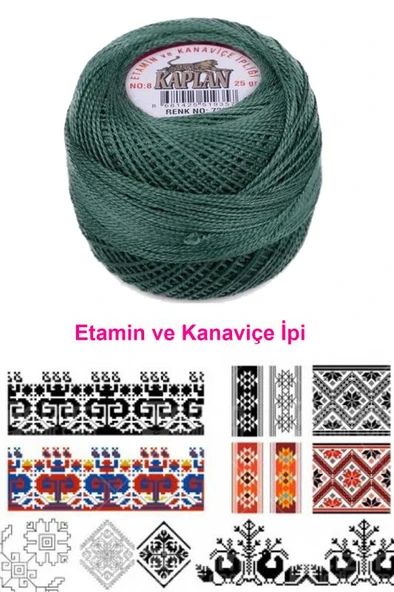 Kaplan Etamin Ve Kanaviçe İpi 8 No Kod/Renk: 726 - Royaleks - Resim 2