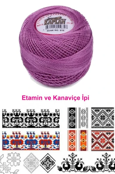 Kaplan Etamin Ve Kanaviçe İpi 8 No Kod/Renk: 916 - Royaleks - 2