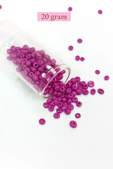 Dökme Cam Kum Boncuk Büyük Boy (6/0) 4 mm - 20 Gram - Eflatun - BNC102 ürün görseli