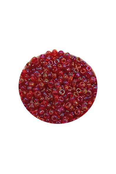 Dökme Cam Kum Boncuk (11/0) 2 mm - 60 Gram - Morlu Kırmızı - BNC063 - Resim 2