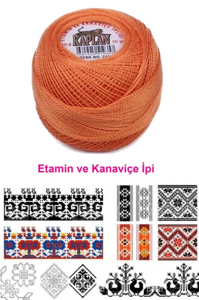 Kaplan Etamin Ve Kanaviçe İpi 8 No Kod/Renk: 244 - Royaleks - Resim 2