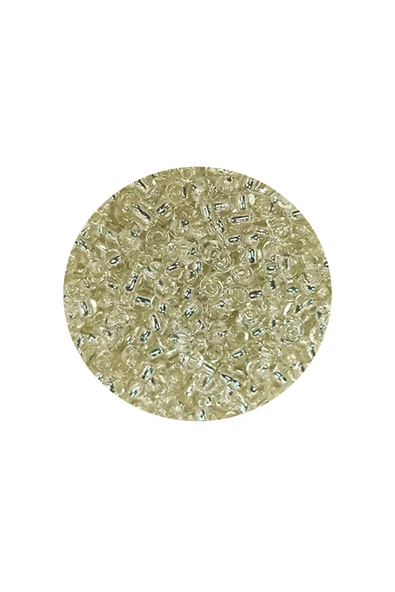 Dökme Cam Kum Boncuk (11/0) 2 mm - 20 Gram - Şeffaf Beyaz - BNC018 - Resim 2