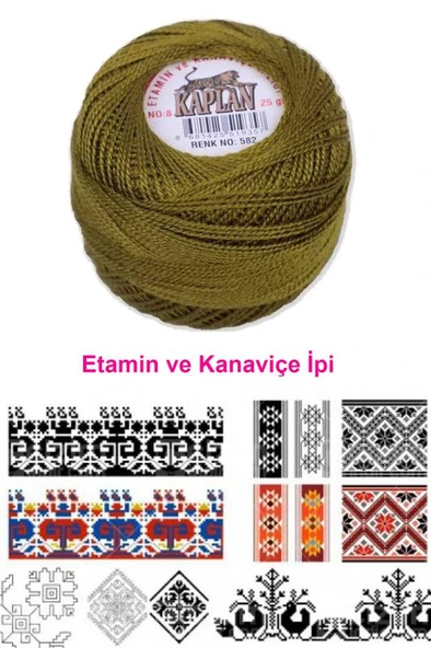Kaplan Etamin Ve Kanaviçe İpi 8 No Kod/Renk: 582 - Royaleks - Resim 2