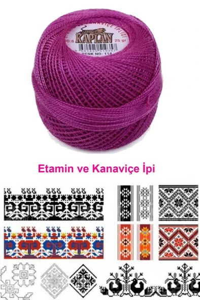 Kaplan Etamin Ve Kanaviçe İpi 8 No Kod/Renk: 114 - Royaleks - Resim 2