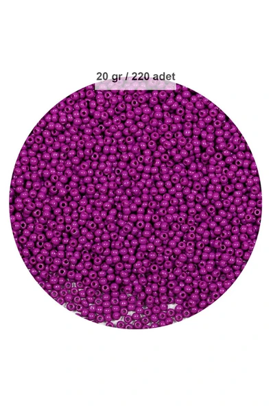 Fuşya Renk 4 mm Yaklaşık 220 adet/20 gram Cam Boncuk Oya Yazma Bileklik ve Kolye ürün görseli