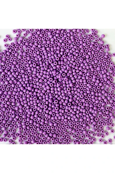 Mor Renk 4 mm Yaklaşık 1100 adet / 100 gram Cam Boncuk Oya Yazma Bileklik ve Kolye - 3