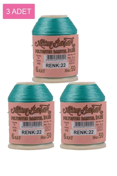 3 Adet Altınbaşak Oya ve Dantel İpi 20 gr - Royaleks - No: 022 ürün görseli