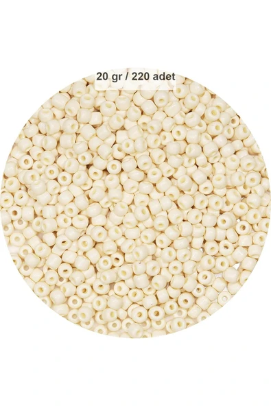 Beyaz Renk 4 mm Yaklaşık 220 adet/20 gram Cam Boncuk Oya Yazma Bileklik ve Kolye - 1