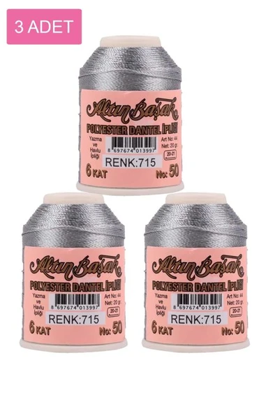 3 Adet Altınbaşak Oya ve Dantel İpi 20 gr - Royaleks - No: 715 ürün görseli