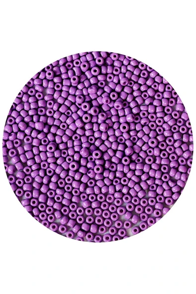 Mor Renk 4 mm Yaklaşık 1100 adet / 100 gram Cam Boncuk Oya Yazma Bileklik ve Kolye - 5