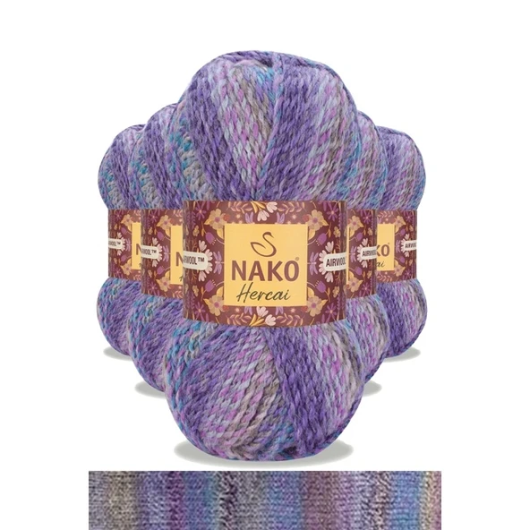 5 Adet Hercai Ebruli Hırka Kazak Atkı Bere El Örgü İpi Yünü 28181