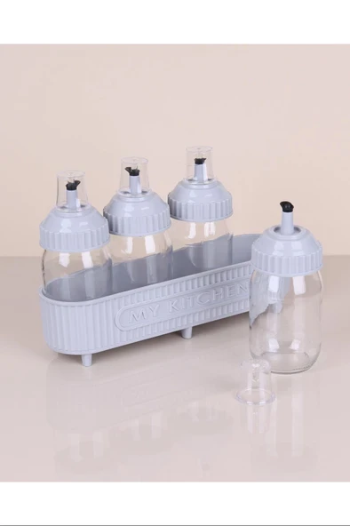 Dörtlü Cam Yağlık Seti 370Cc Royaleks-3384 ürün görseli 1